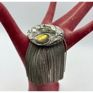 Vintage Art Nouveau Modernist Abalone Waterfall Brooch-Estate Sale Find